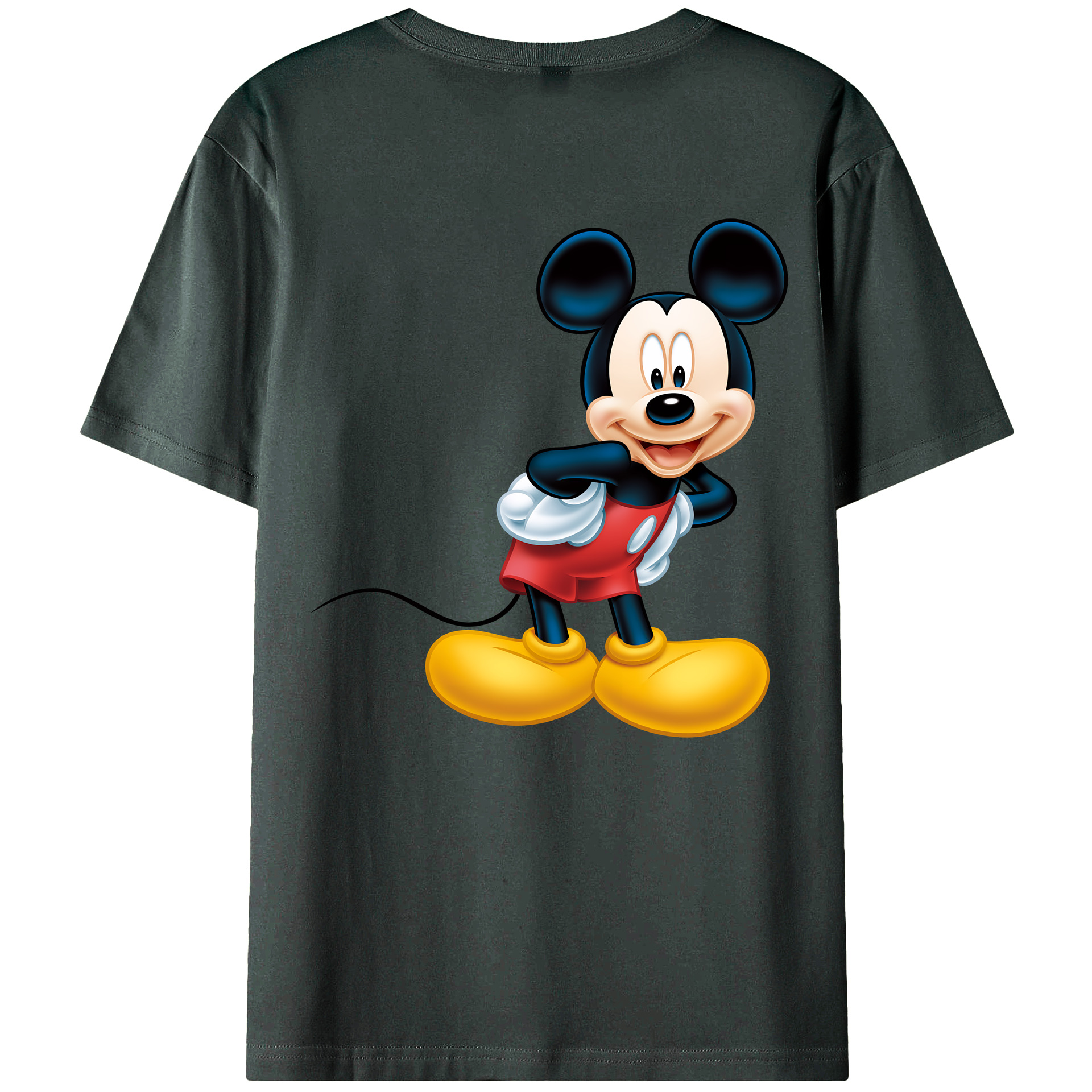（画像用） ミッキーマウス Mickey Mouse 綿100％ メンズ半袖Tシャツ（バックプリント） 通気性